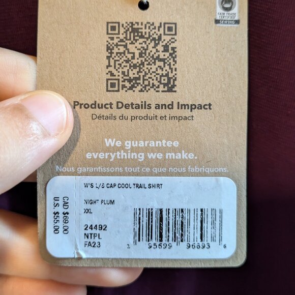 NWT Patagonia Long-Sleeved Capilene Cool Trail Shirt - Women's XXL - Picture 2 of 4